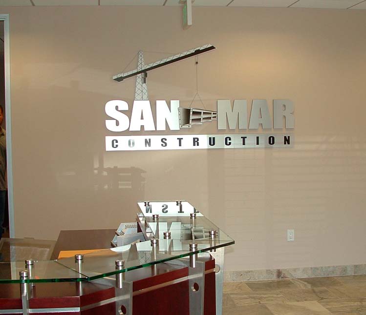 custom reception lobby sign